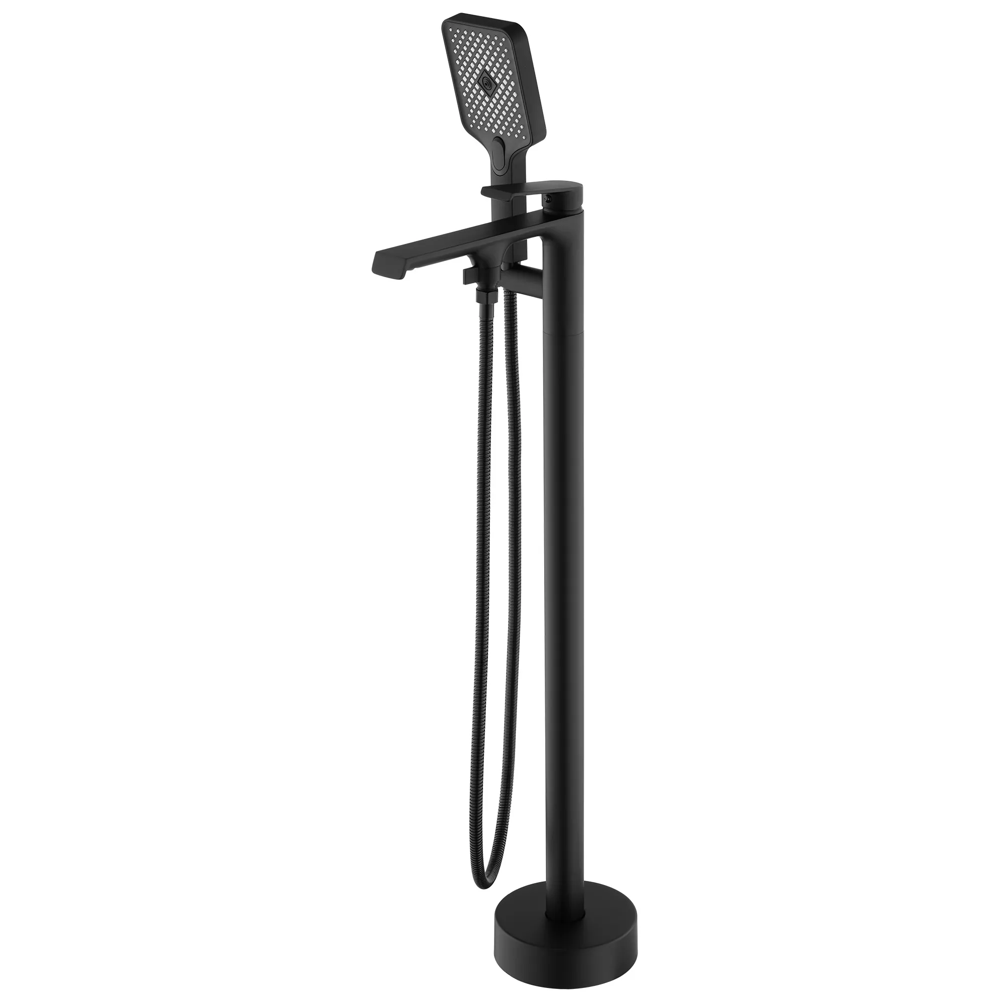 Baterie cadă de podea culoare negru mat înălțime 89 cm material alamă model Hass Black [3]