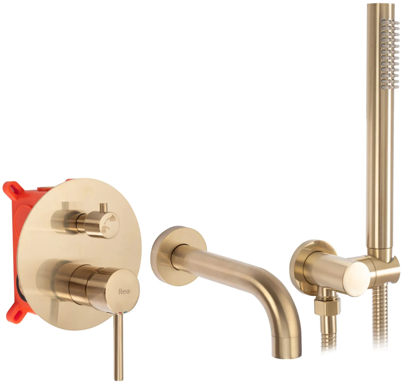 Baterie cadă culoare auriu periat înălțime 16 cm material alamă model Lungo Gold Brushed + Box