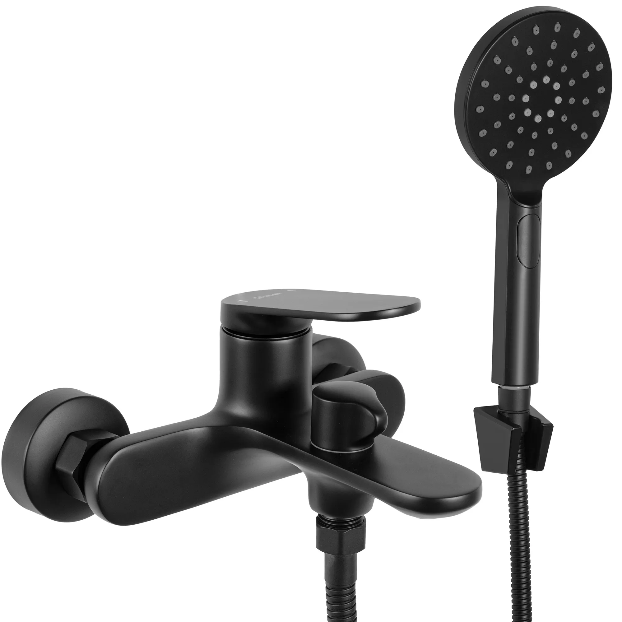 Baterii cadă - Baterie cadă culoare negru mat înălțime 11.5 cm material alamă/ABS model Marco Black Mat 