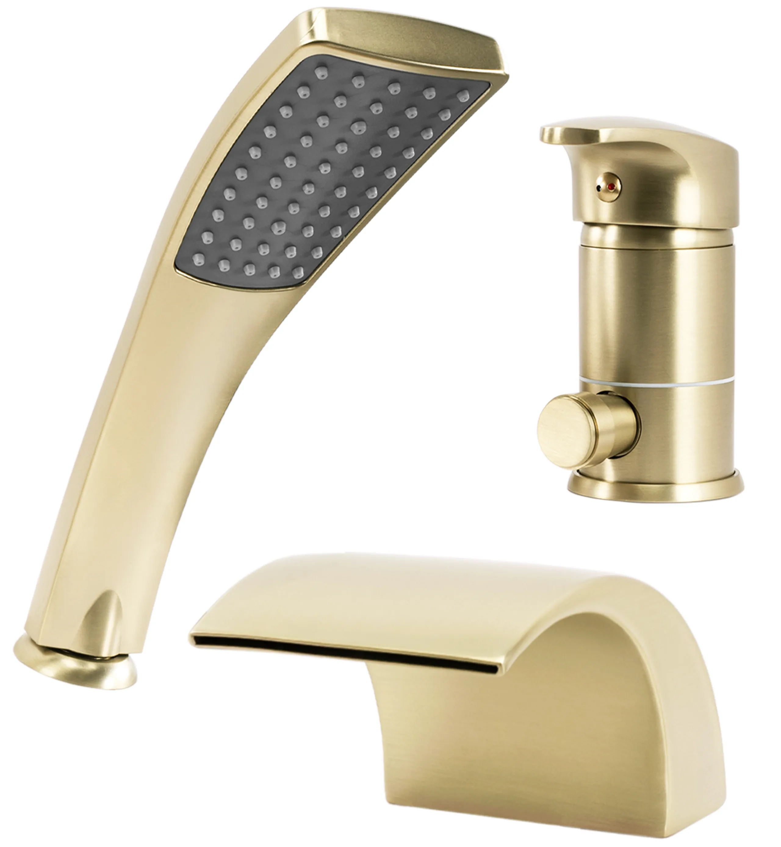 Baterie pentru cadă tip cascadă culoare auriu periat înălțime 24 cm model Riven Gold Brushed [1]