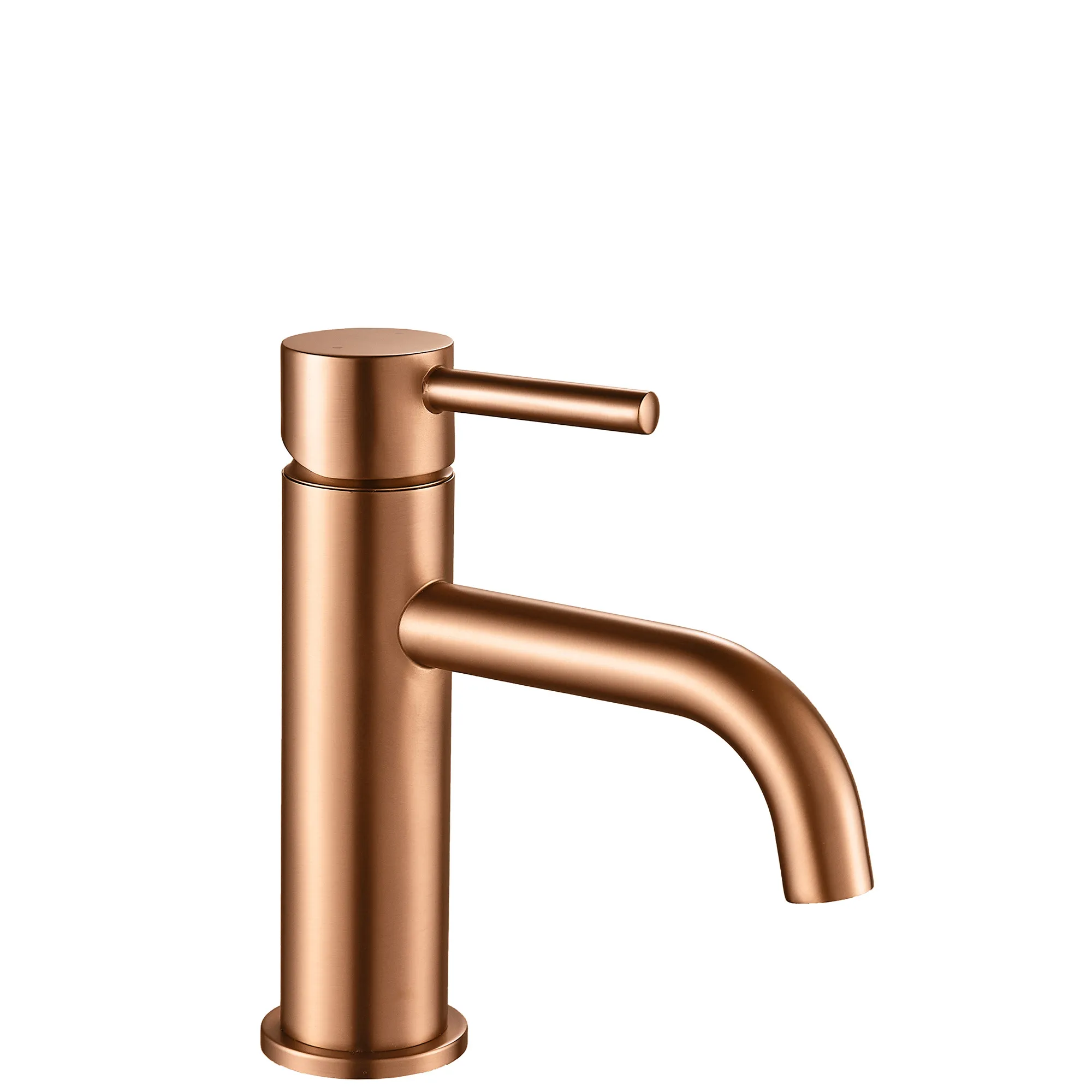 Baterie chiuveta finisaj cupru periat înălțime 16.5 cm material alamă model Lungo Copper Brush Low