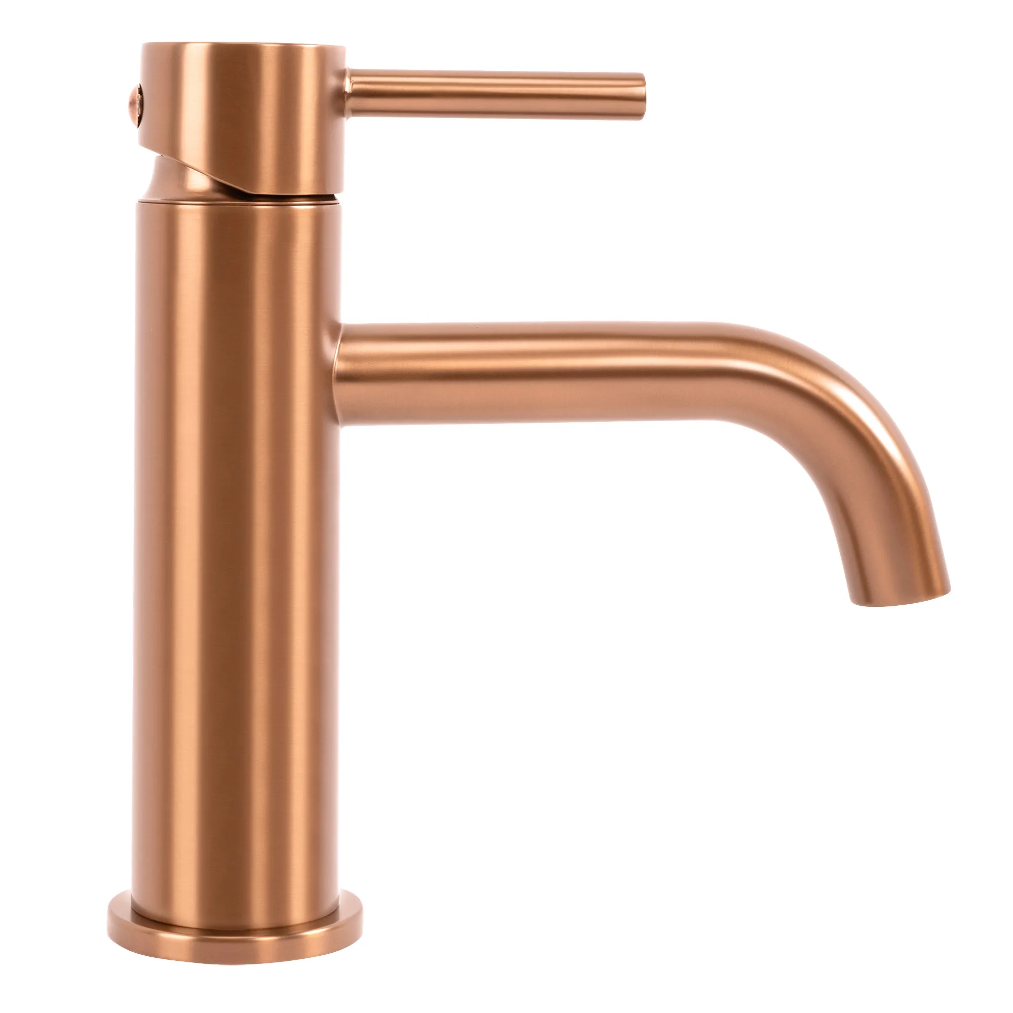 Baterie chiuveta finisaj cupru periat înălțime 16.5 cm material alamă model Lungo Copper Brush Low [4]