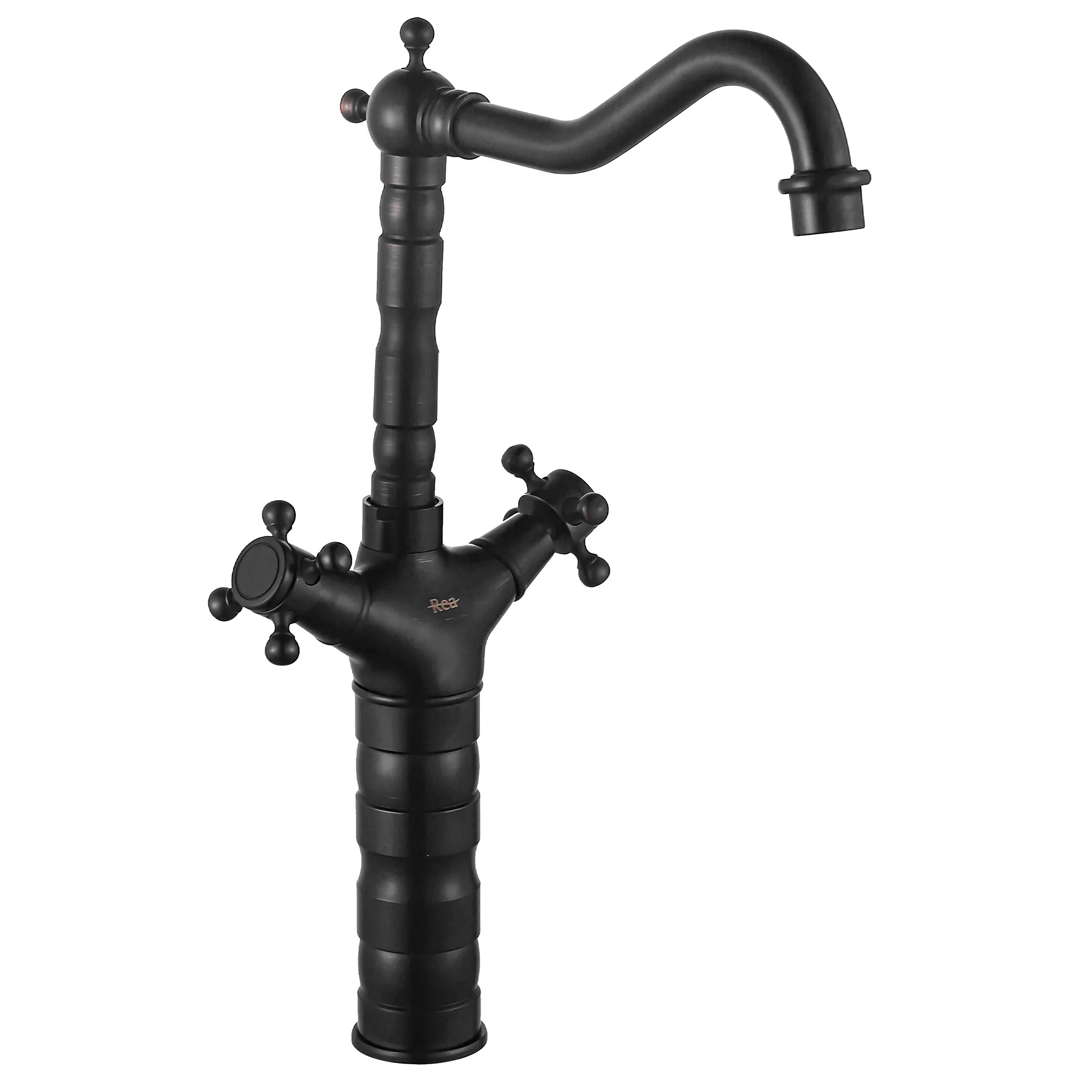Baterie chiuvetă culoare negru mat înălțime 40 cm material alamă model Rustico Old Black High