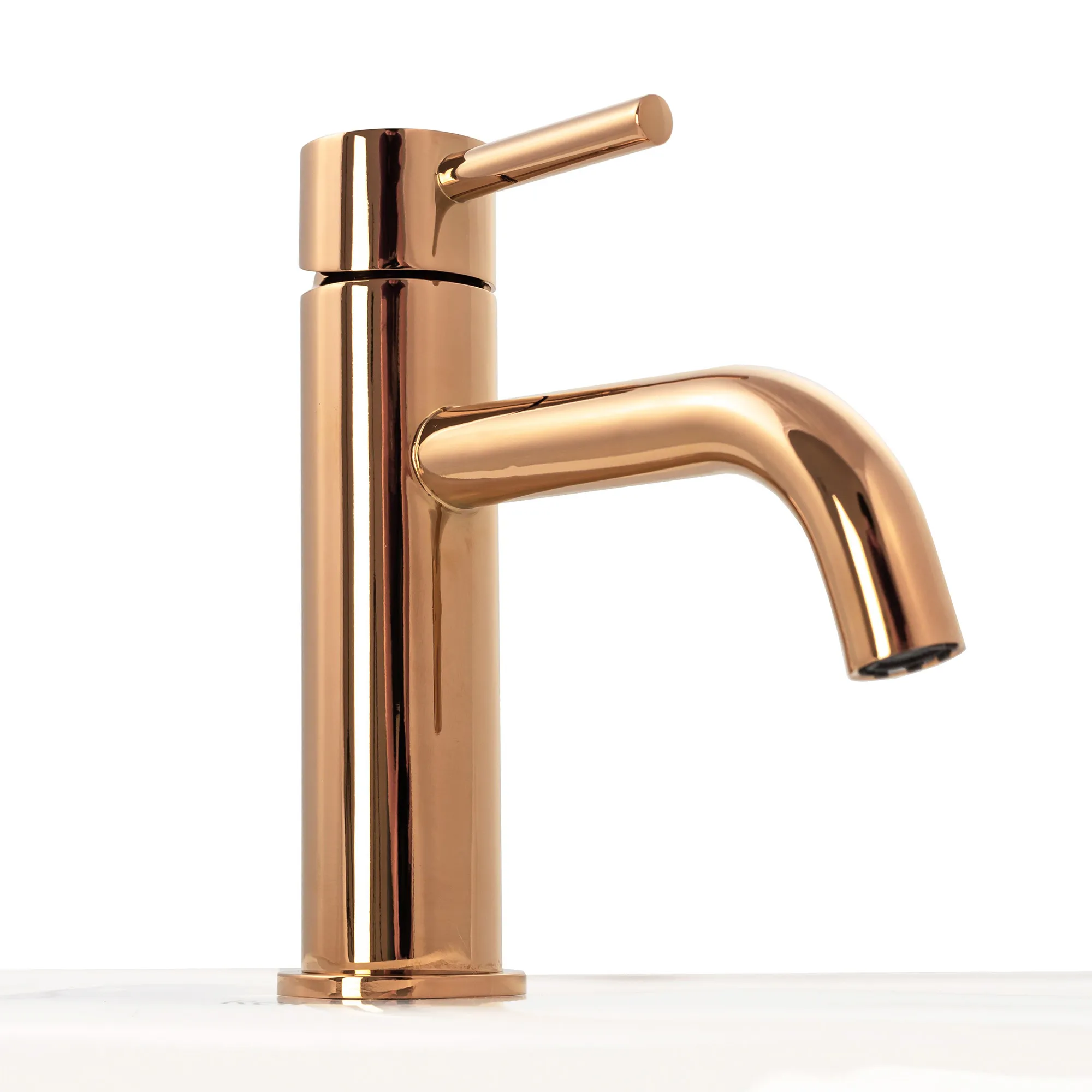 Baterie chiuveta finisaj cupru lucios înălțime 16.5 cm model Lungo Copper Low [1]