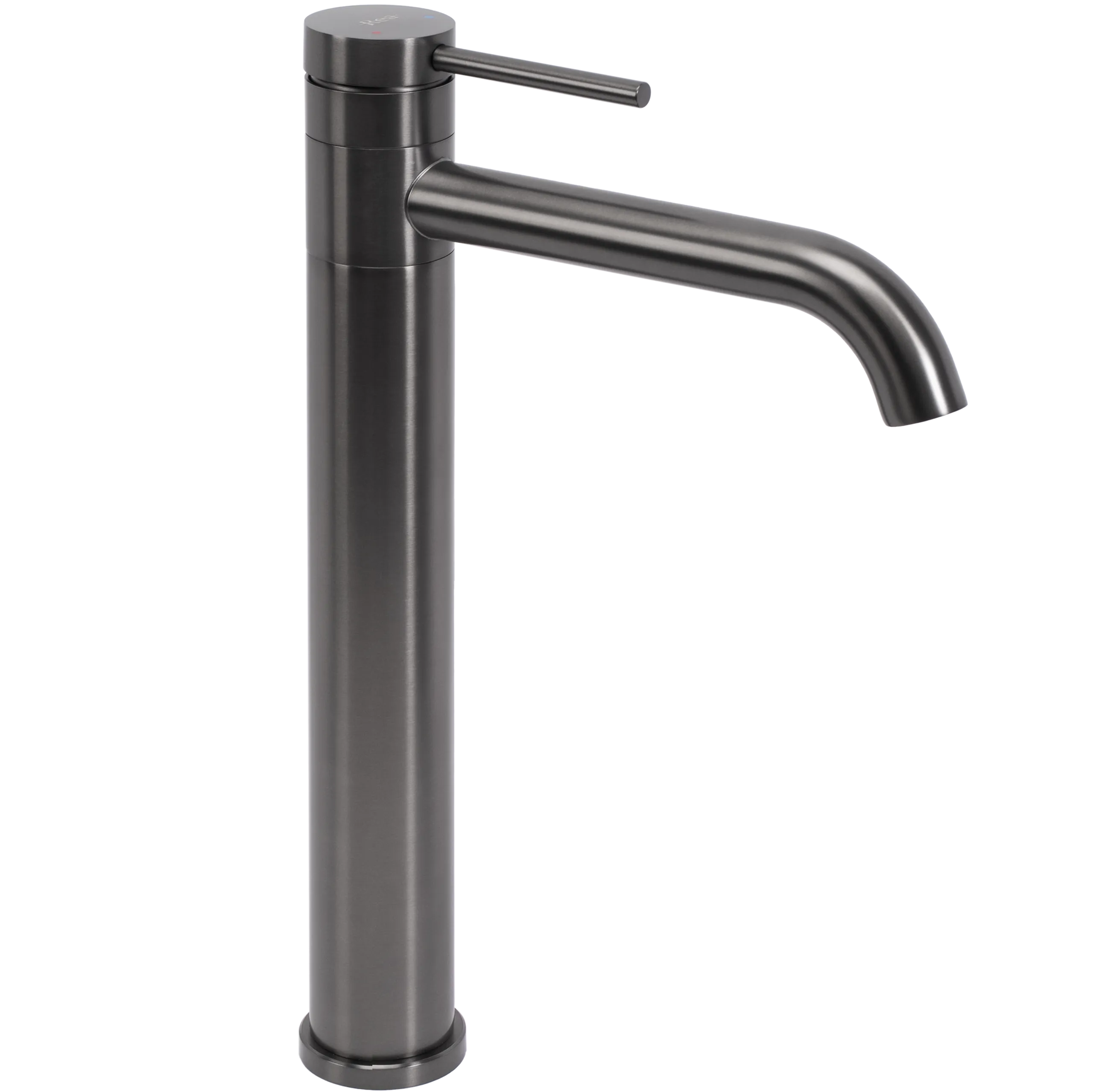 Baterii chiuvetă - Baterie chiuvetă finisaj titanium înălțime 34 cm material alamă model Lungis Gun Grey Super High