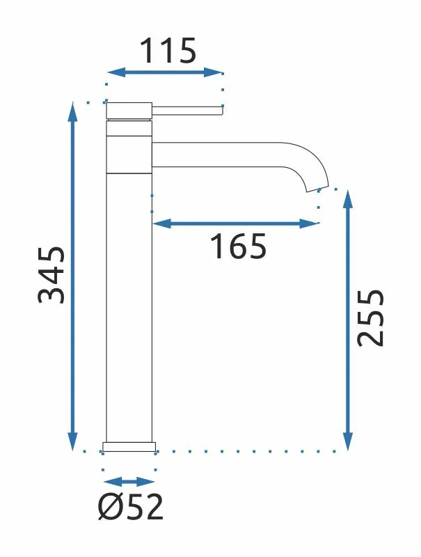 Baterie chiuvetă finisaj crom înălțime 34 cm material alamă model Lungis Chrome Super High [3]