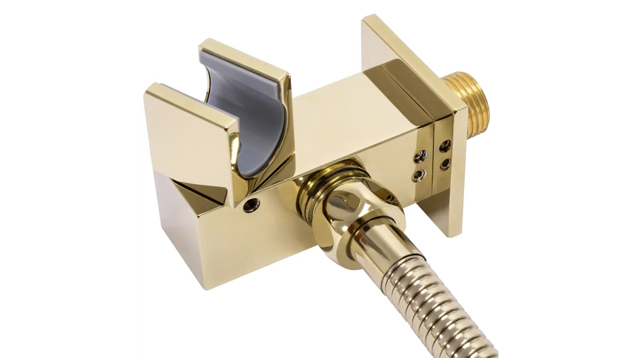 Set de duș culoare auriu înălțime 19 cm material alamă model Fenix Davis Gold [6]