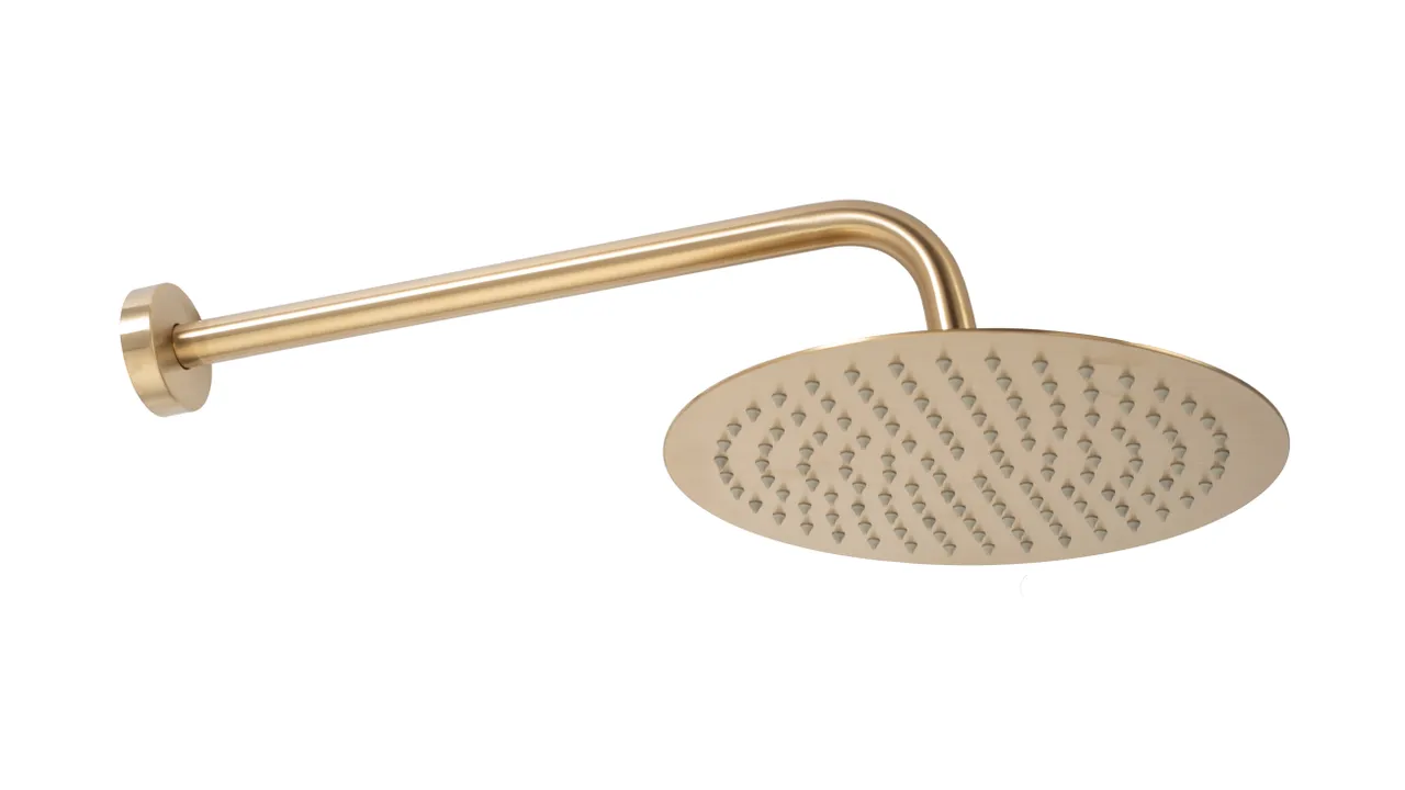 Set de duș încastrat în perete culoare auriu periat înălțime 16 cm model Lungo Gold Brushed [1]