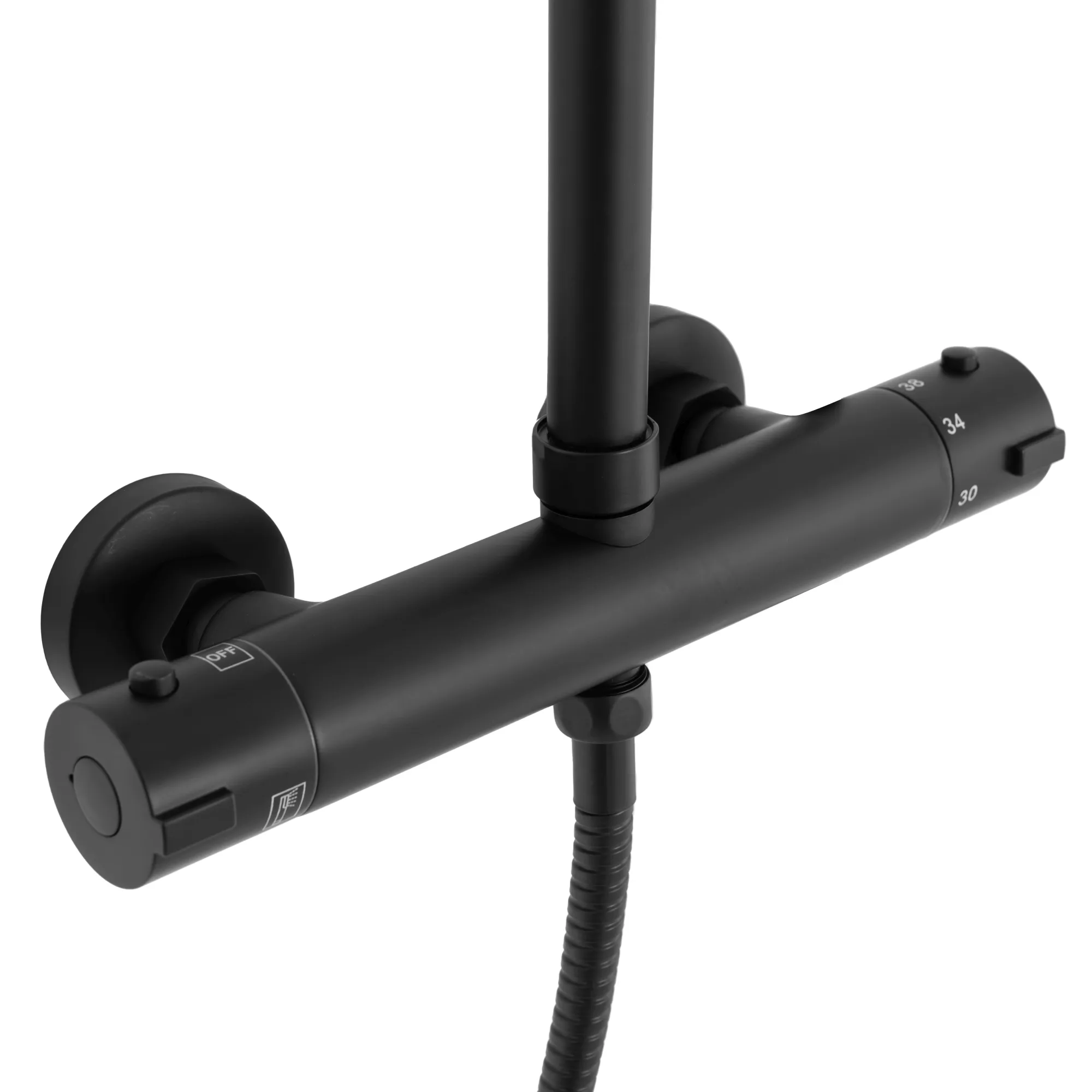 Set de duș culoare negru mat înălțime 100 cm material alamă/ABS model Bliss Black Mat [7]