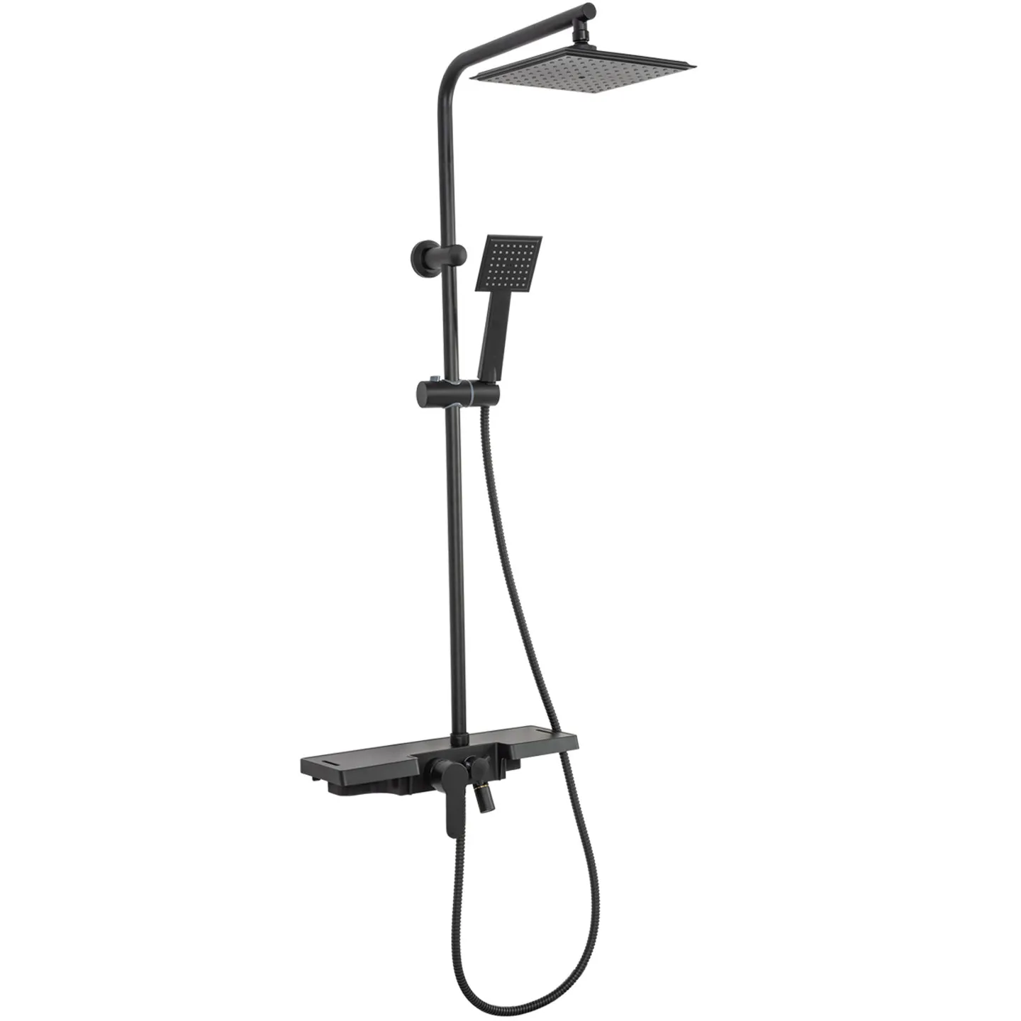 Baterii duș - Set de duș culoare neagră înălțime 105 cm material alamă/ABS model Bravo Black