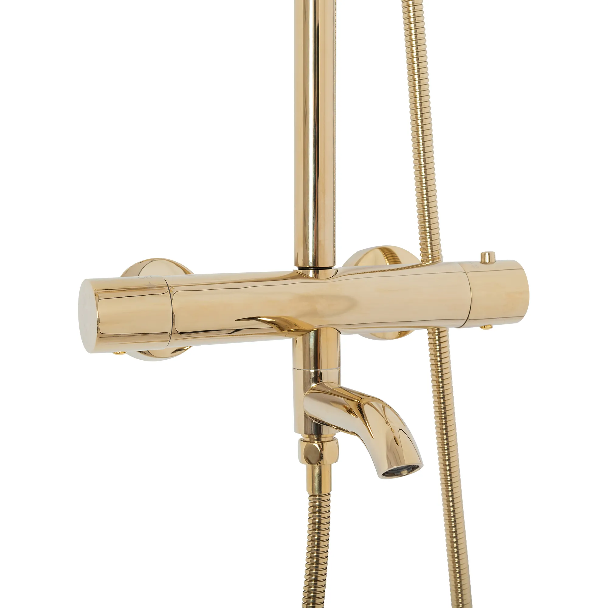 Set de duș cu termostat culoare auriu lucios înălțime 117 cm model Lungo Gold [5]
