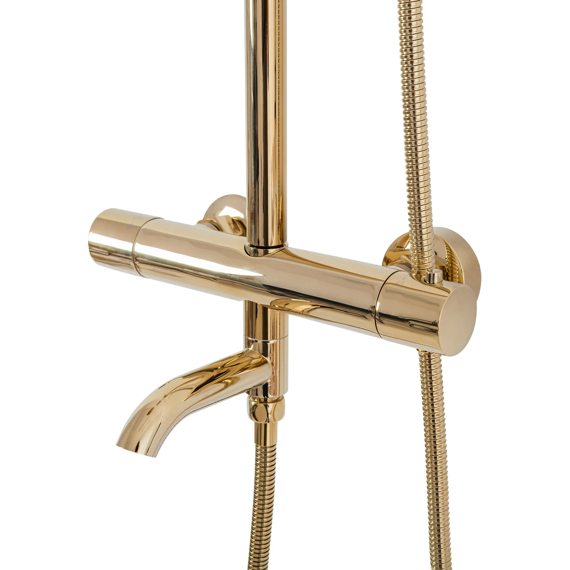 Set de duș cu termostat culoare auriu lucios înălțime 117 cm model Lungo Gold [7]