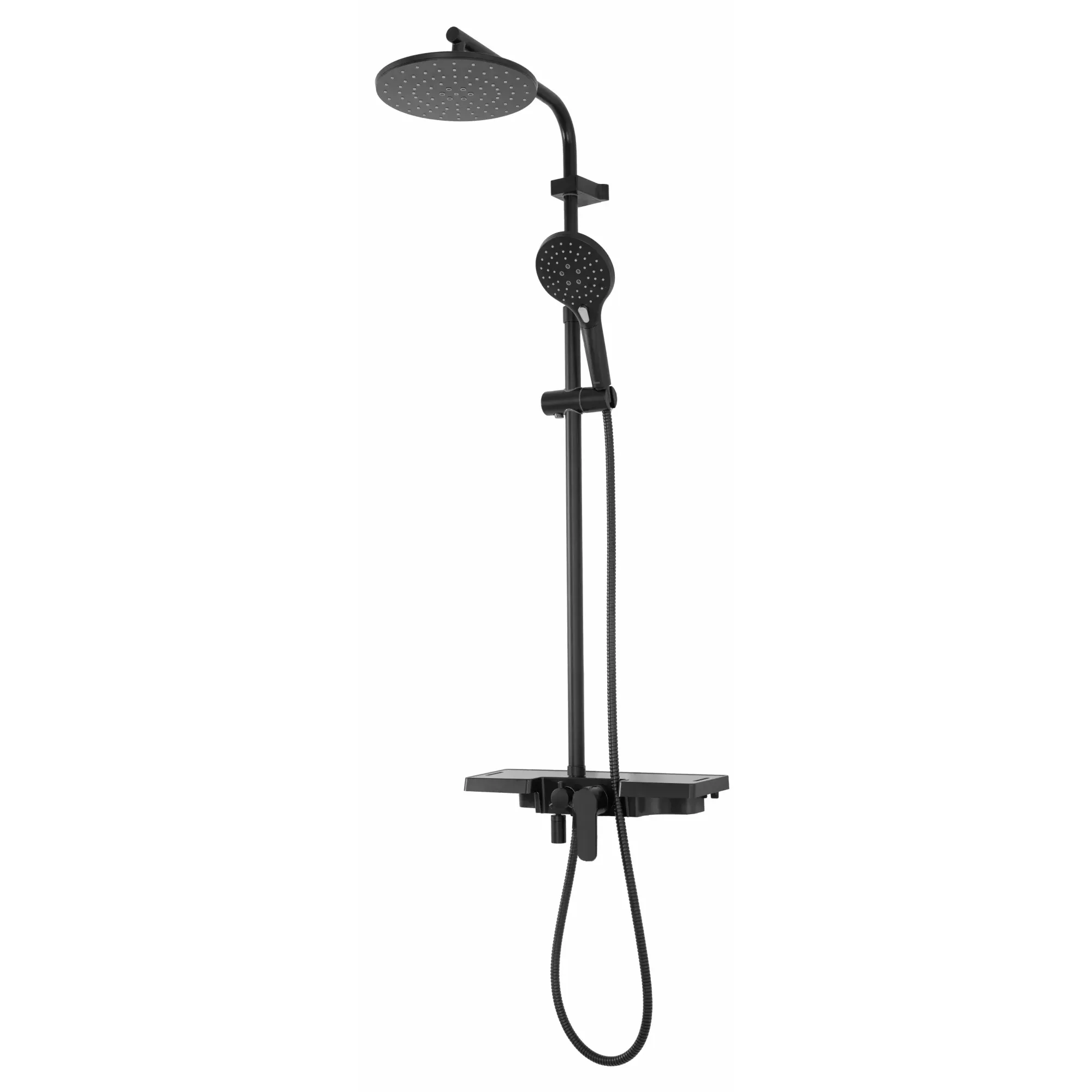 Set de duș culoare negru mat înălțime 117 cm material alamă/ABS model Santos Black Mat [4]