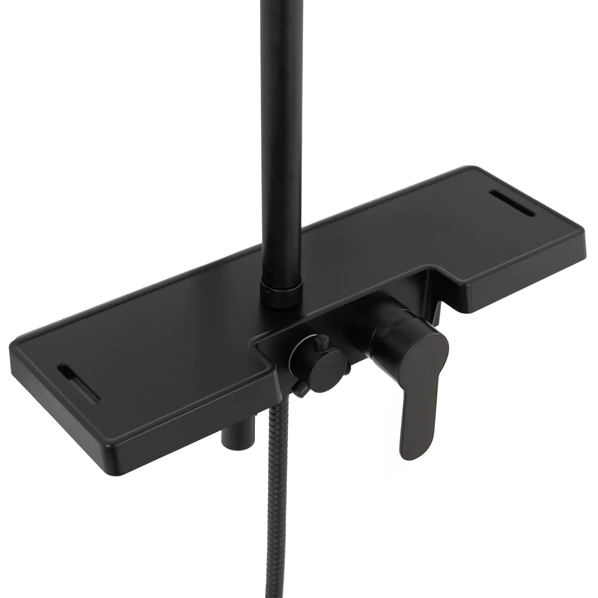 Set de duș culoare negru mat înălțime 117 cm material alamă/ABS model Santos Black Mat [5]