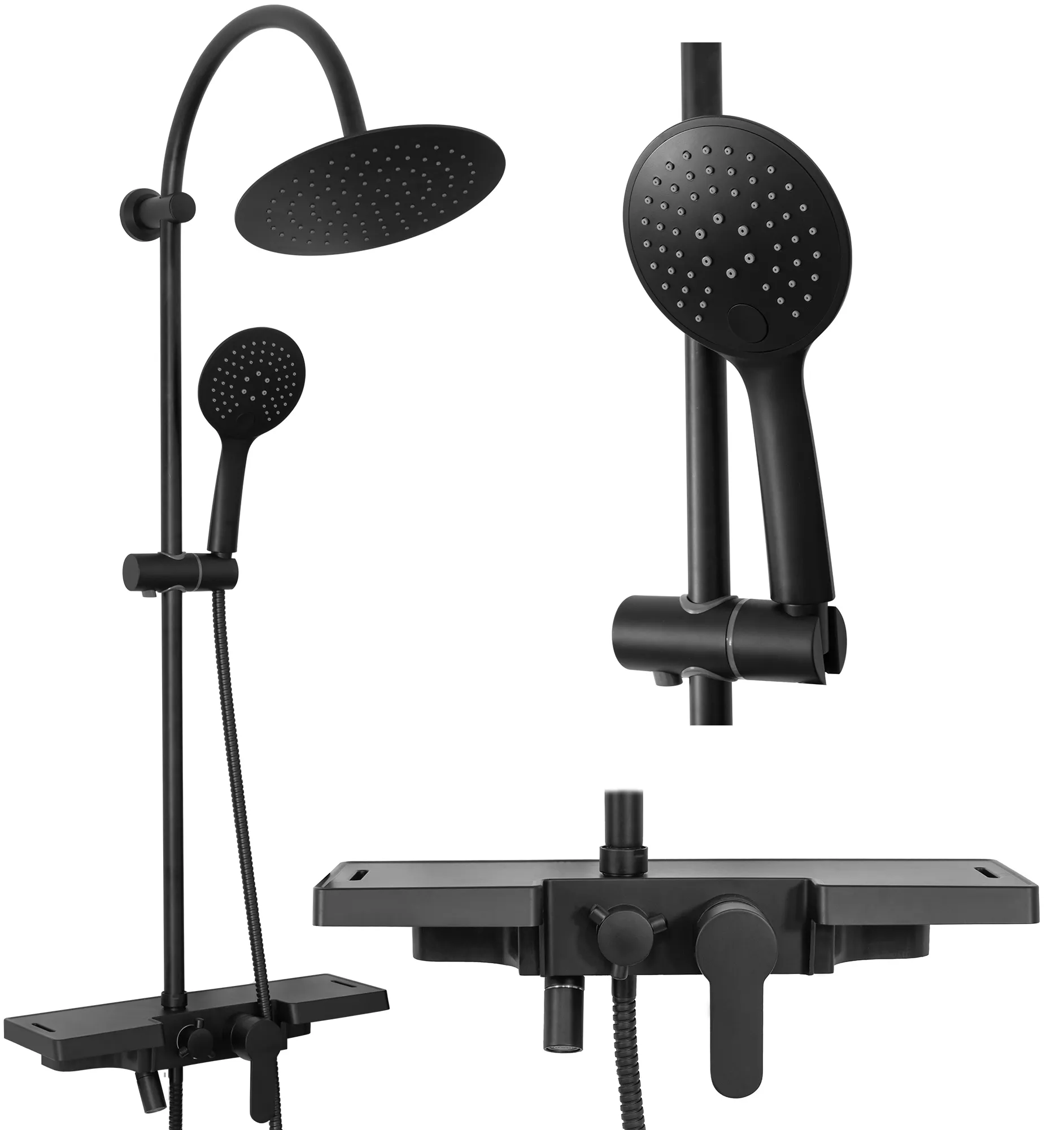 Set de duș culoare neagră înălțime 99 cm material alamă/ABS model Vigo Black [1]