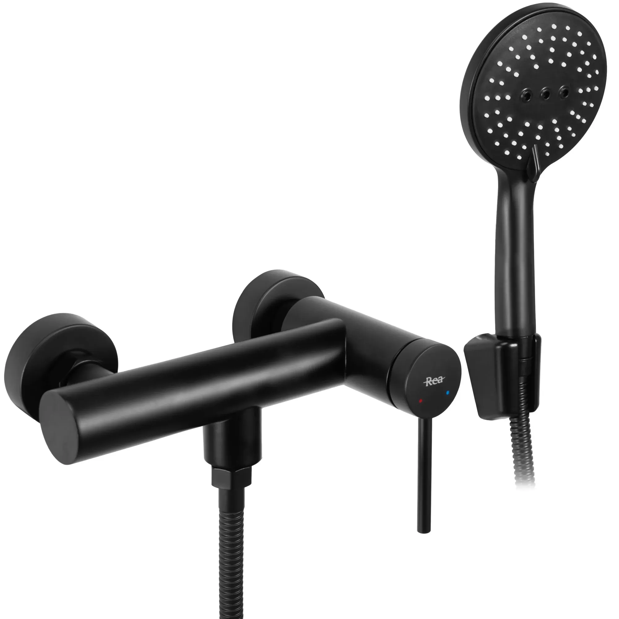 Baterii duș - Baterie duș culoare negru mat înălțime 11 cm material alamă/ABS model Cliff Black