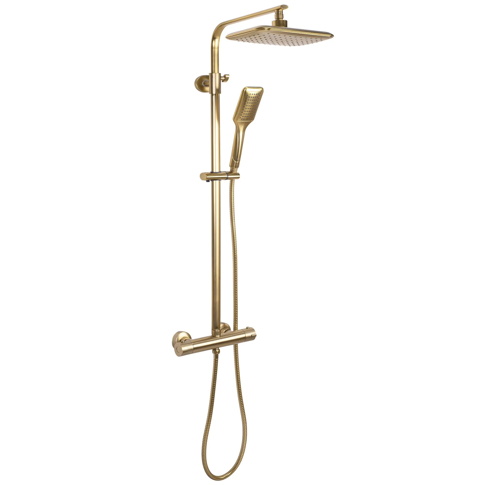 Set de duș culoare auriu periat înălțime 120 cm material alamă/ABS model Tom Gold Brushed