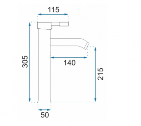 Baterie lavoar culoare negru mat înălțime 30.5 cm material alamă model Graf Black [10]