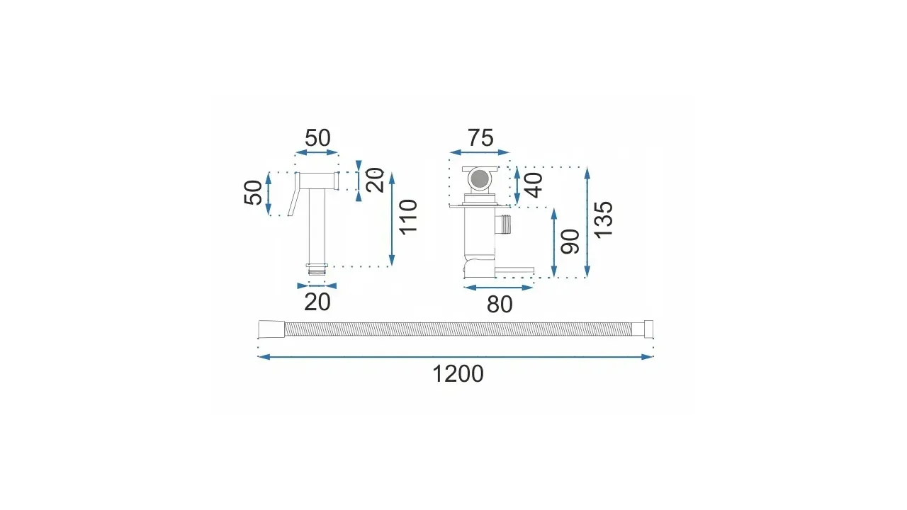 Baterie bideu culoare auriu periat înălțime 11 cm material alamă model Loop Gold Brushed [6]