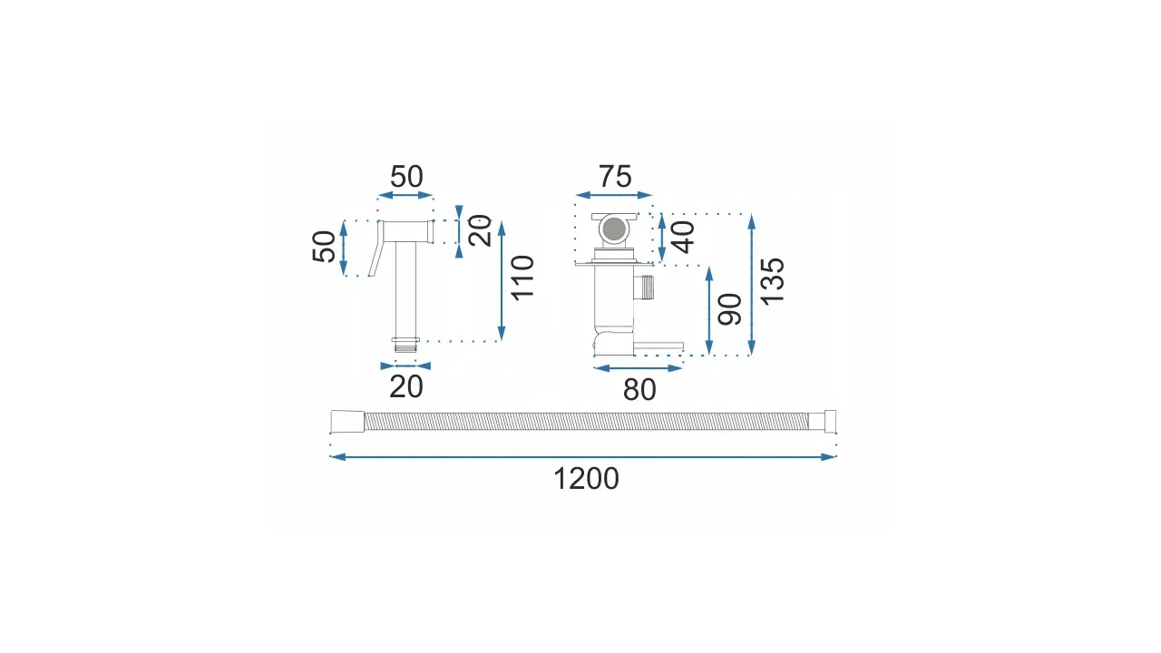 Baterie bideu culoare roz auriu înălțime 11 cm material alamă model Loop Rose Gold [6]