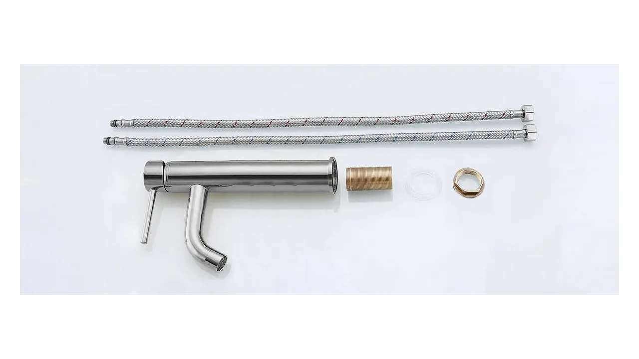 Baterie lavoar culoare crom înălțime 28 cm material alamă model Lungo Chrome High [5]