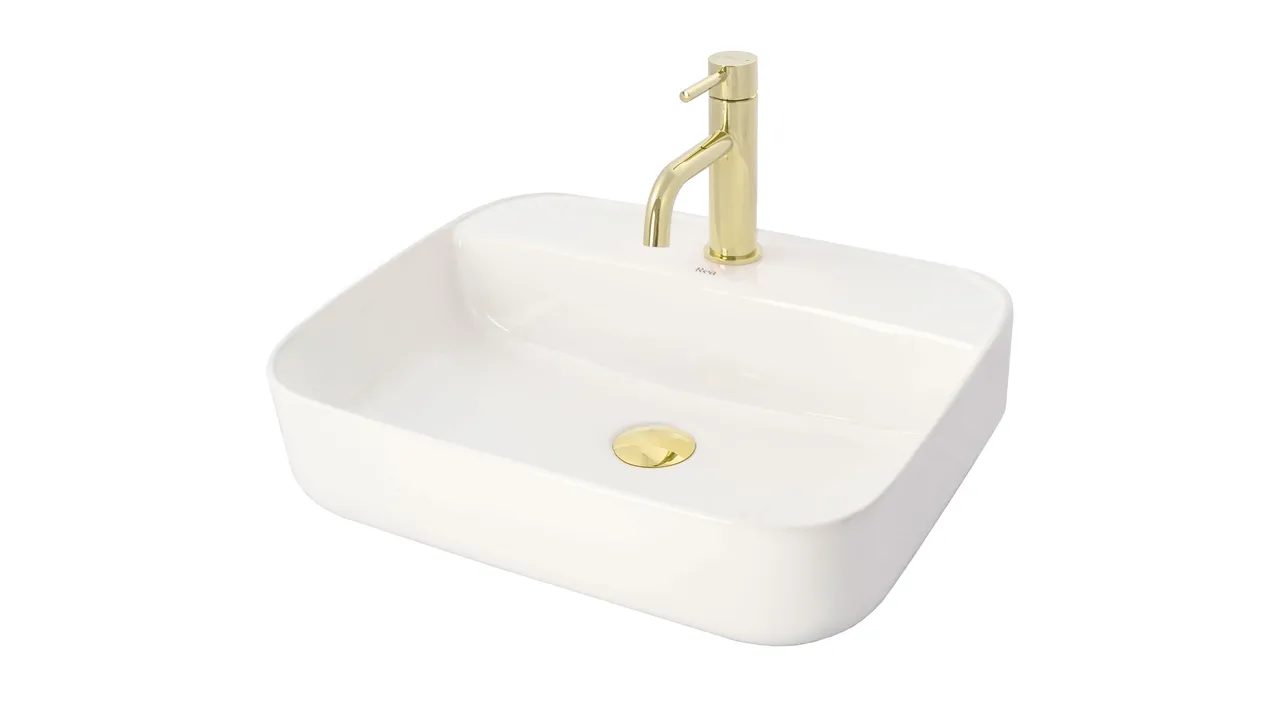 Baterie lavoar culoare auriu înălțime 16.5 cm material alamă model Lungo Gold Low [3]