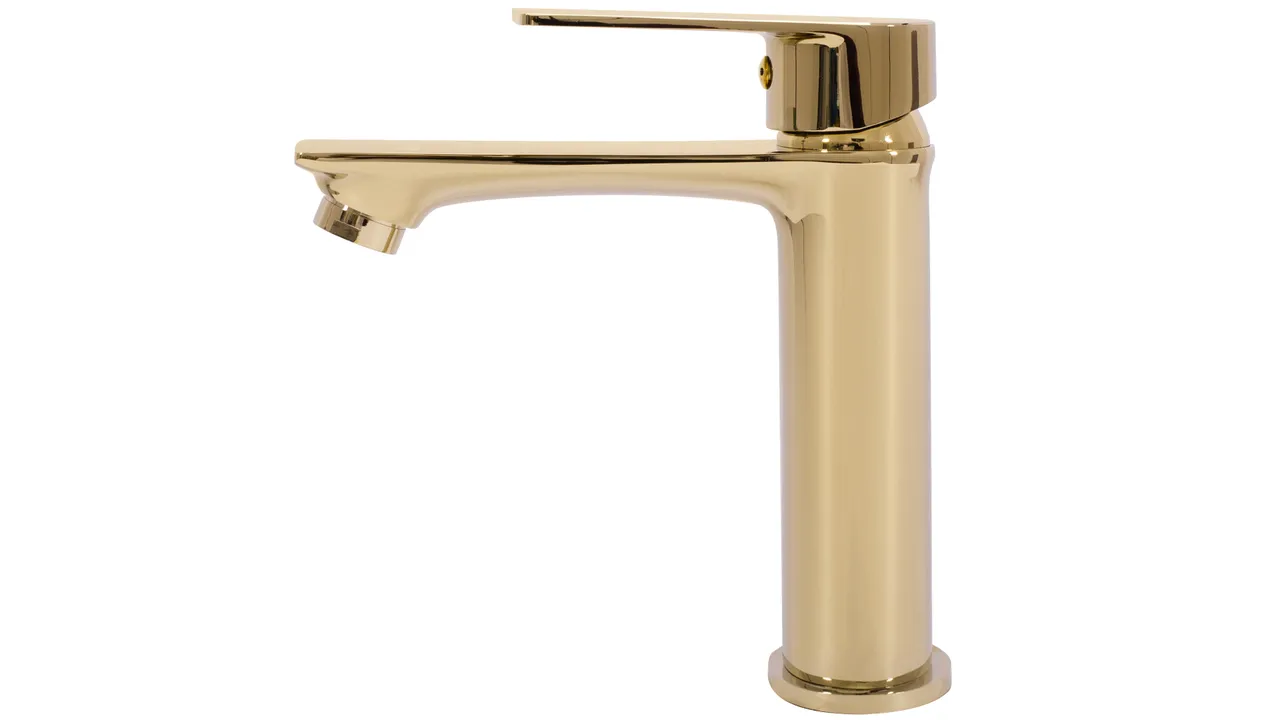 Baterie chiuvetă culoare auriu înălțime 16.5 cm material alamă model Mayson Gold Low [2]