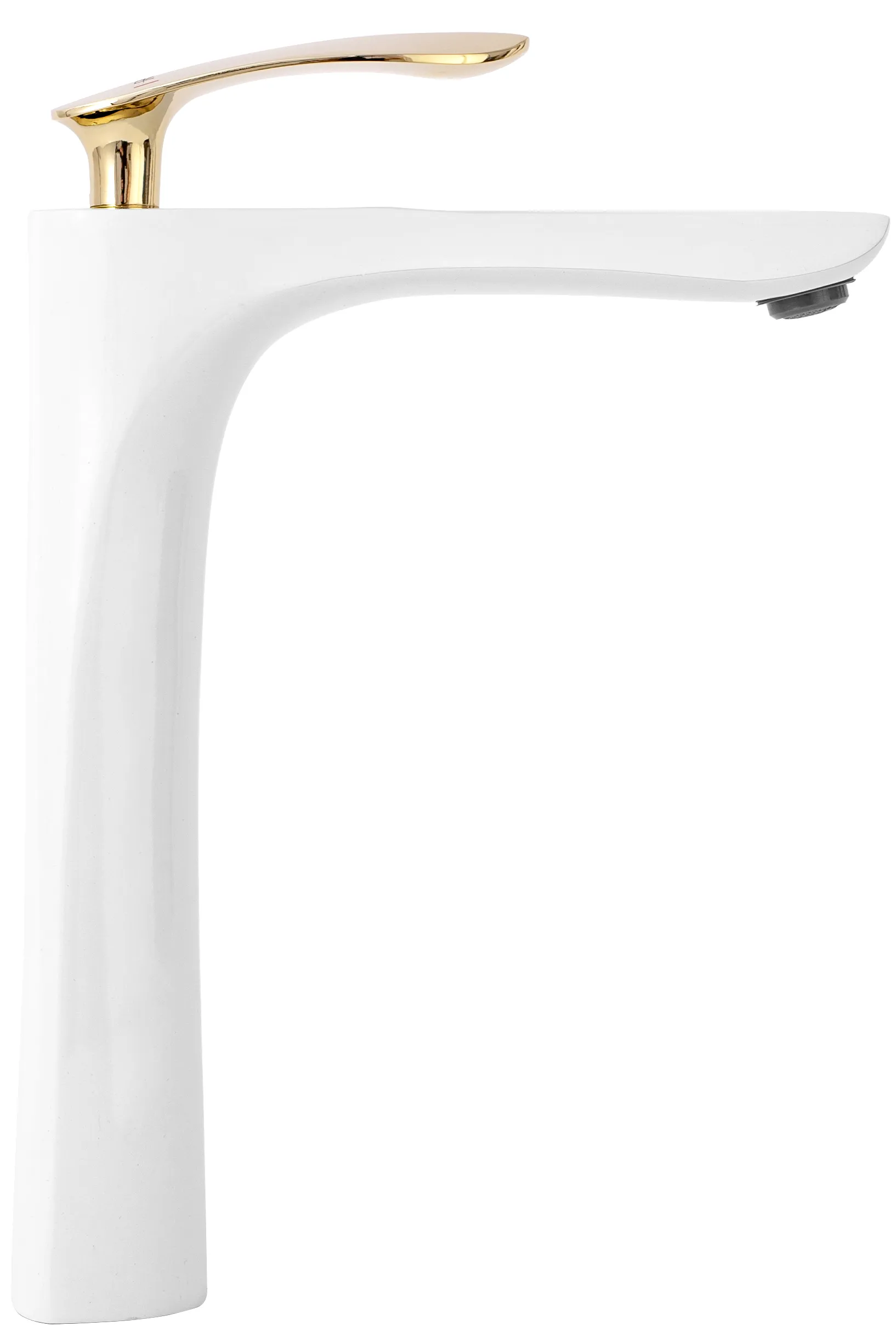 Baterie lavoar culoare albă înălțime 29 cm material alamă model Orbit White/Gold High [1]