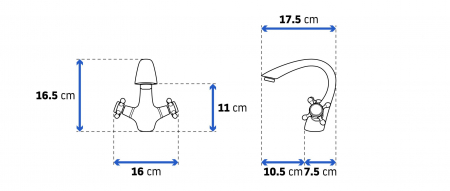 Baterie chiuvetă culoare negru mat înălțime 16.5 cm material alamă model Retro Old Black [9]