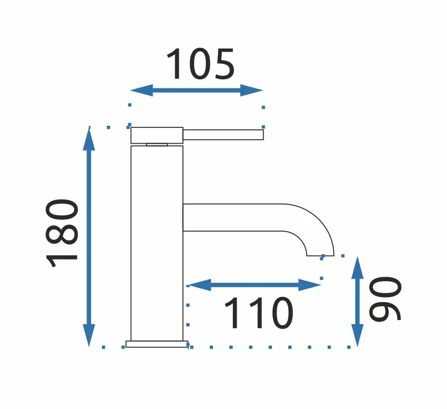 Baterie chiuvetă culoare negru mat înălțime 18 cm material alamă model Spot Black Low [6]