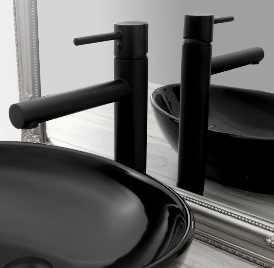 Baterie chiuvetă culoare negru mat înălțime 31.5 cm material alamă model Tess Black High [1]