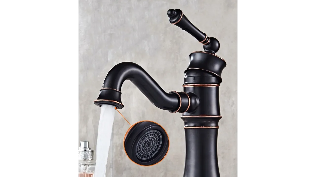 Baterie chiuvetă culoare neagră înălțime 21.5 cm material alamă model Vintage Old Black Low [4]