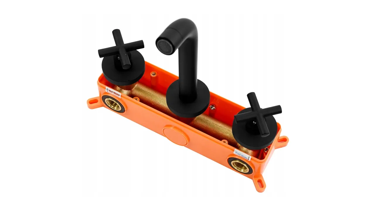 Baterie chiuvetă culoare negru mat înălțime 6.2 cm material alamă model Exit Black [4]