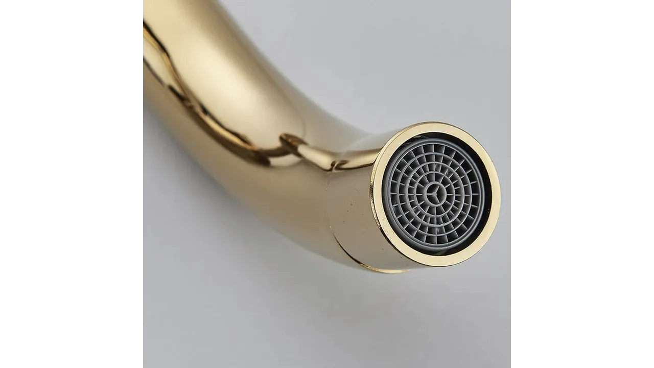 Baterie chiuvetă culoare auriu înălțime 11 cm material alamă model Lungo Long Gold [8]