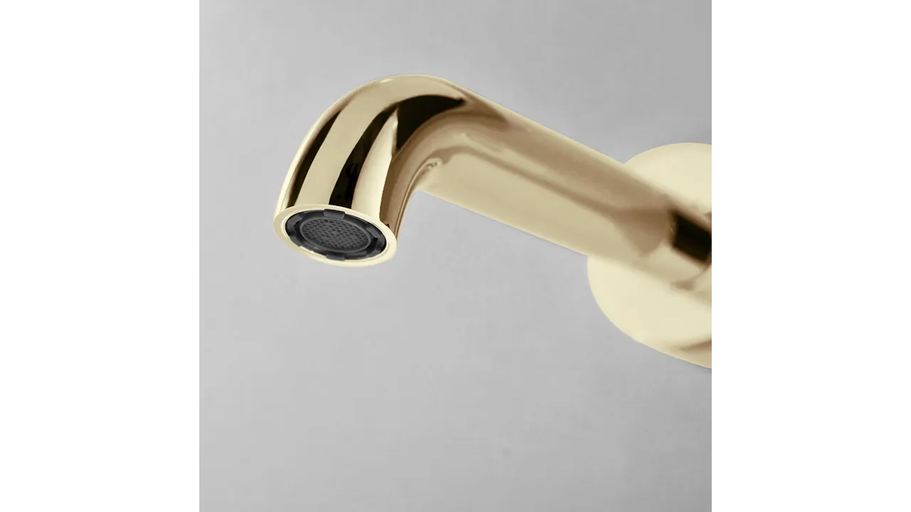 Baterie chiuvetă culoare auriu înălțime 11 cm material alamă model Lungo Long Gold [7]