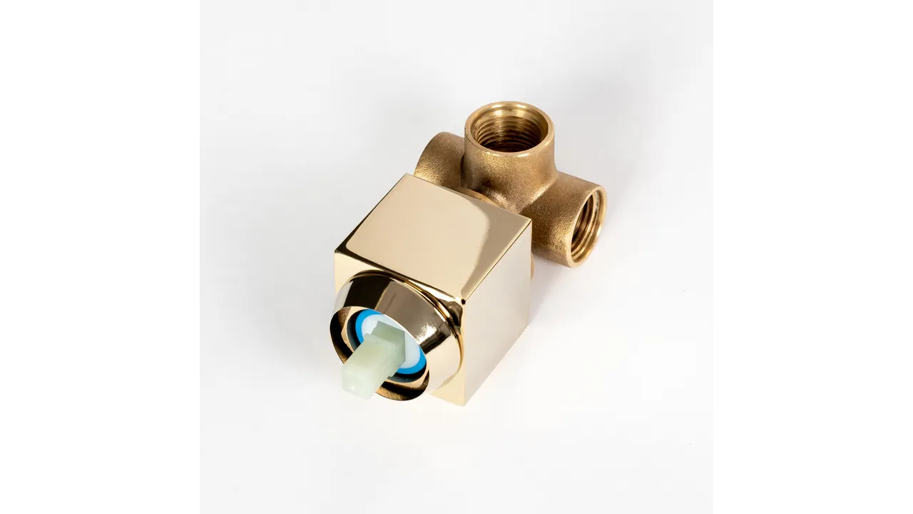 Baterie lavoar culoare auriu înălțime 10 cm material alamă model Mason Gold [5]