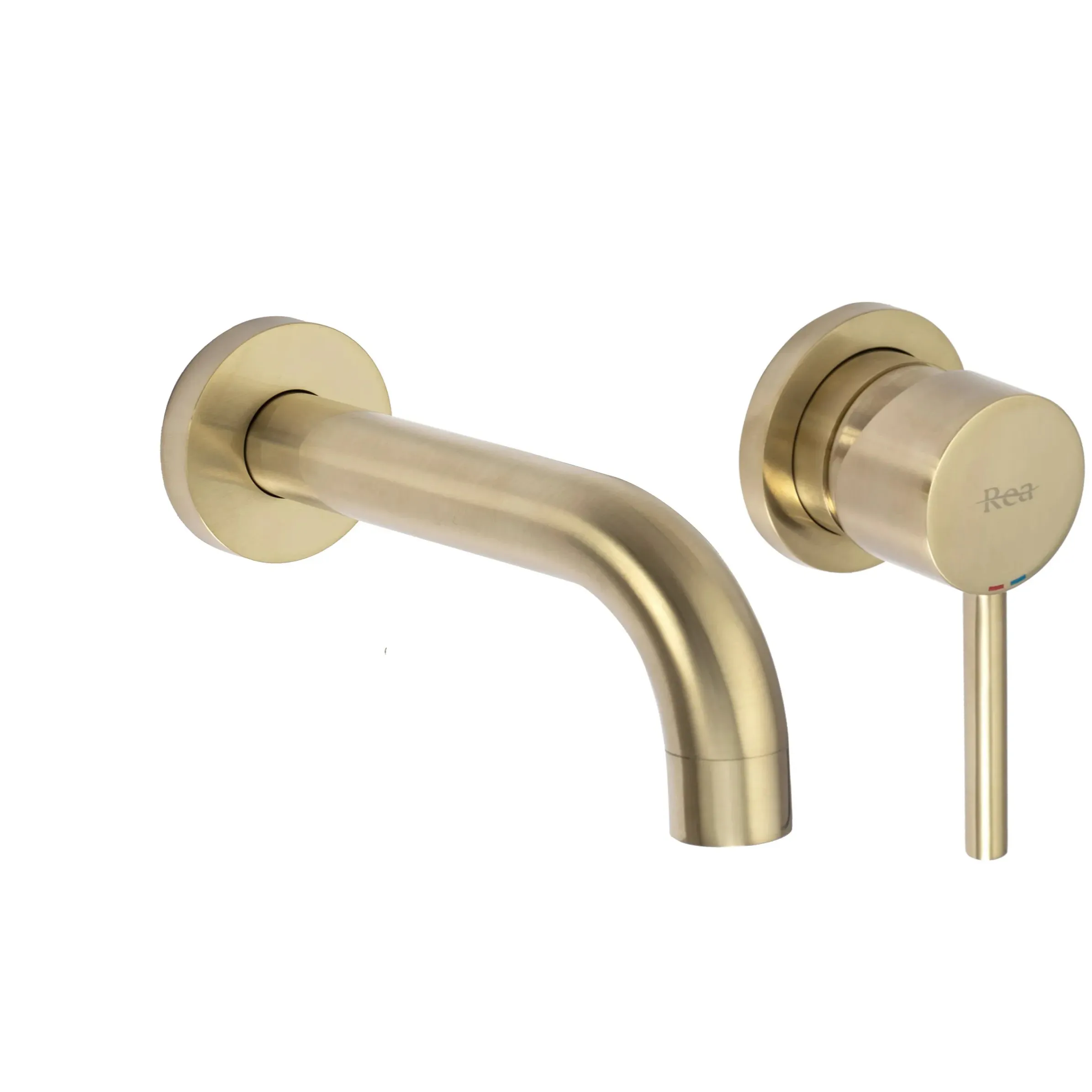 Baterii chiuvetă - Baterie lavoar culoare auriu înălțime 11 cm material alamă model periat Lungo Gold Brushed