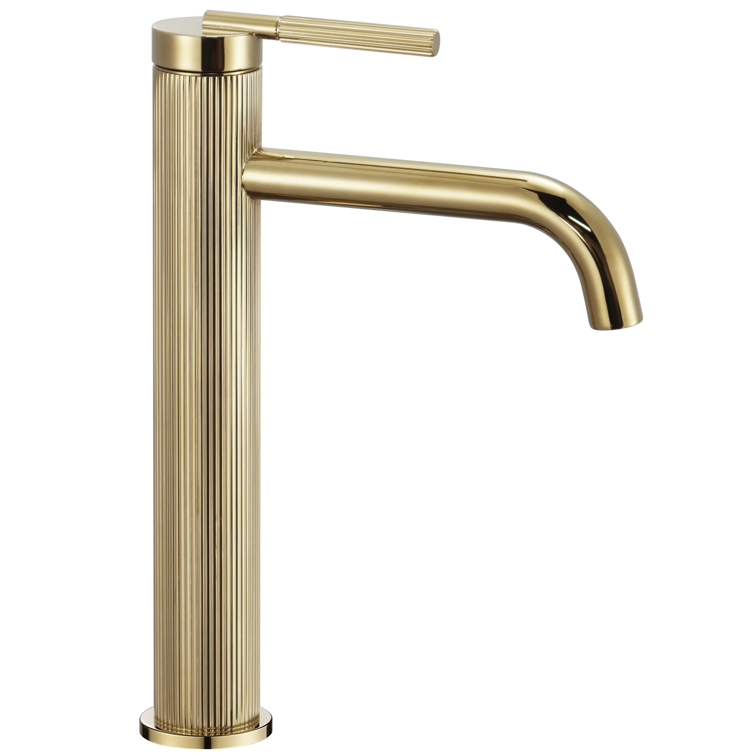 BATERII SANITARE - Baterie lavoar culoare auriu înălțime 29 cm material alamă model Argon Gold High