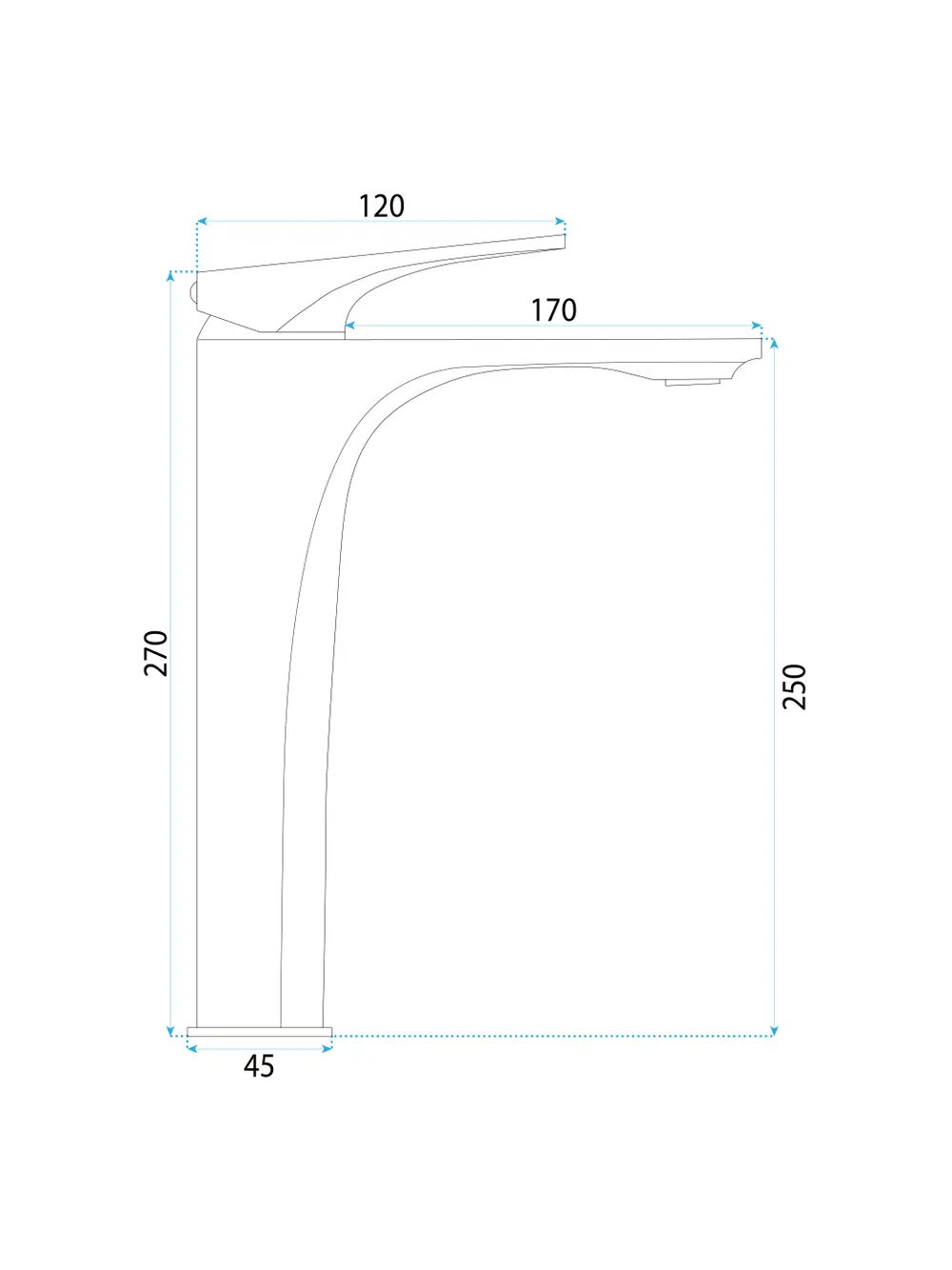 Baterie lavoar culoare auriu periat înălțime 27 cm model Joe Brushed Gold High [4]