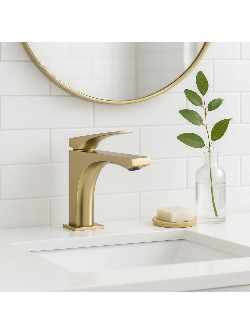 Baterie lavoar culoare auriu periat înălțime 15 cm model Joe Brushed Gold Low [1]