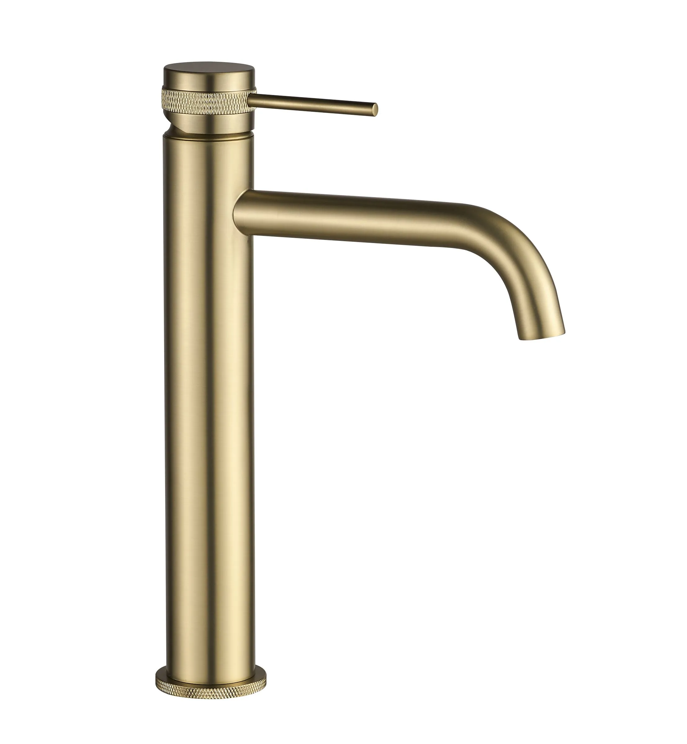 Baterii chiuvetă - Baterie lavoar culoare auriu periat înălțime 28 cm material alamă model Lungo Grip Brushed Gold High