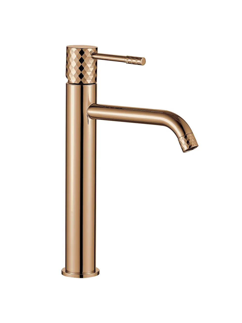BATERII SANITARE - Baterie lavoar culoare cupru lucios înălțime 30 cm model Lungo Diamond Copper High