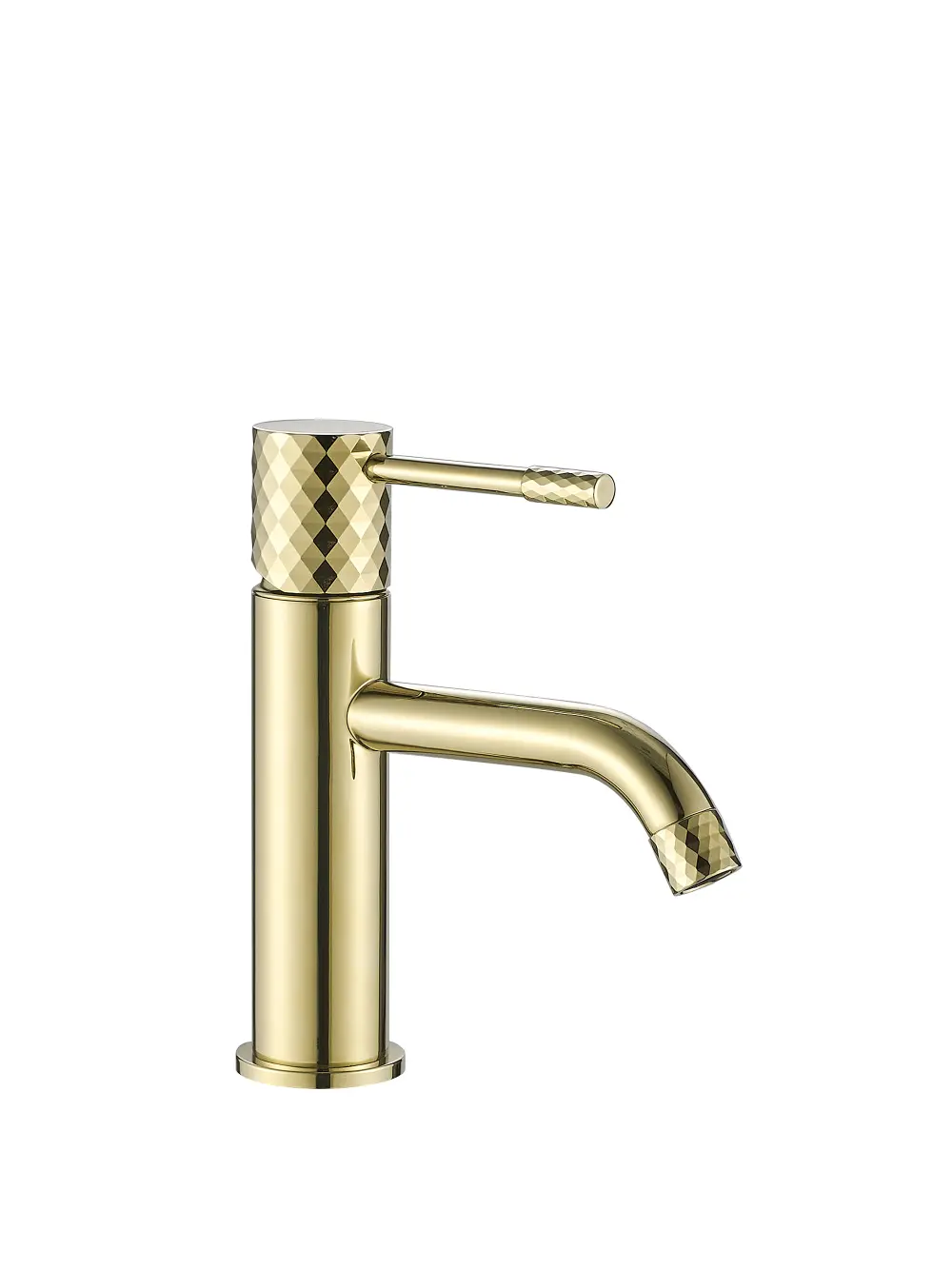 Baterie lavoar culoare auriu lucios înălțime 19 cm model Lungo Diamond Gold Low