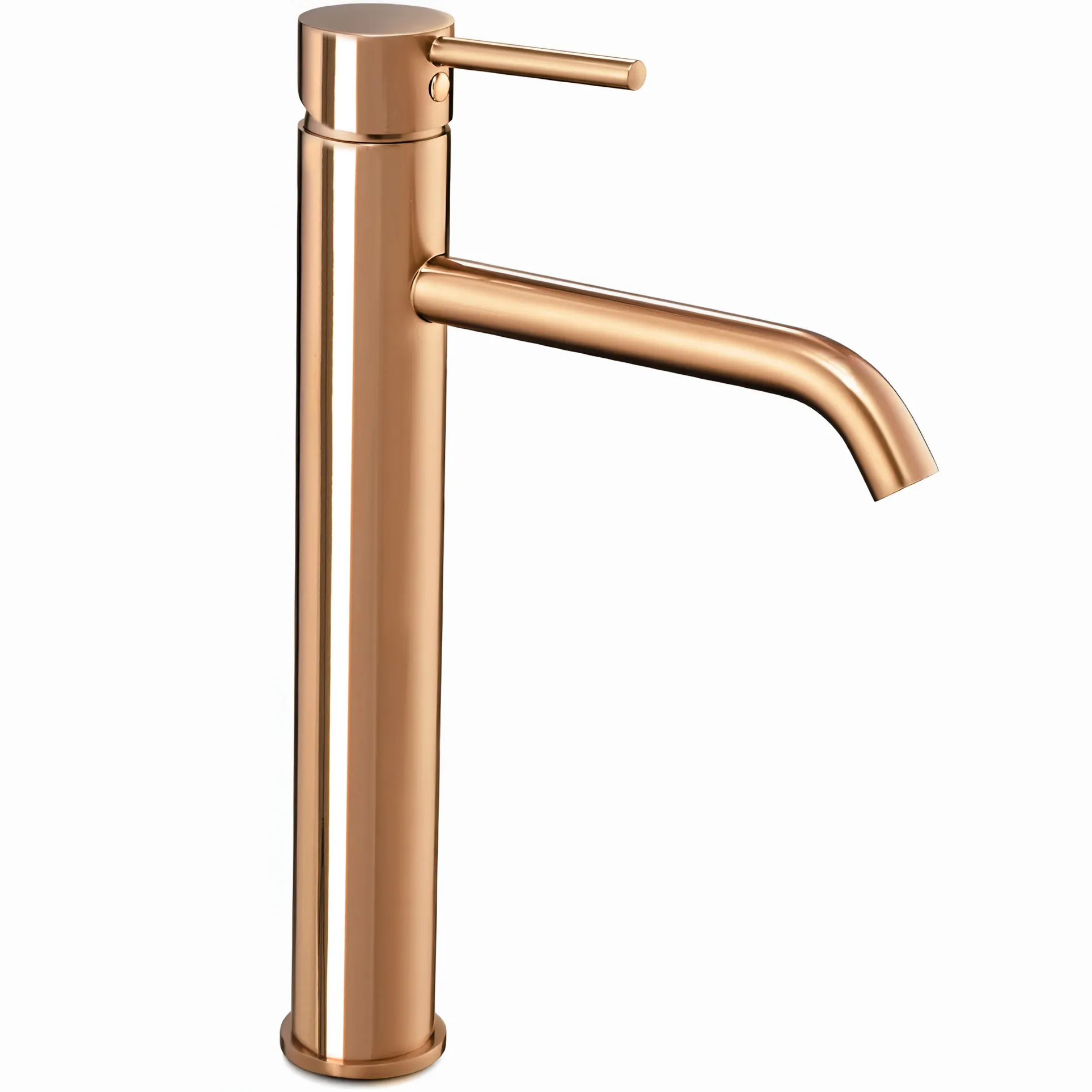 Baterie lavoar finisaj cupru lucios înălțime 28 cm model Lungo Cooper High