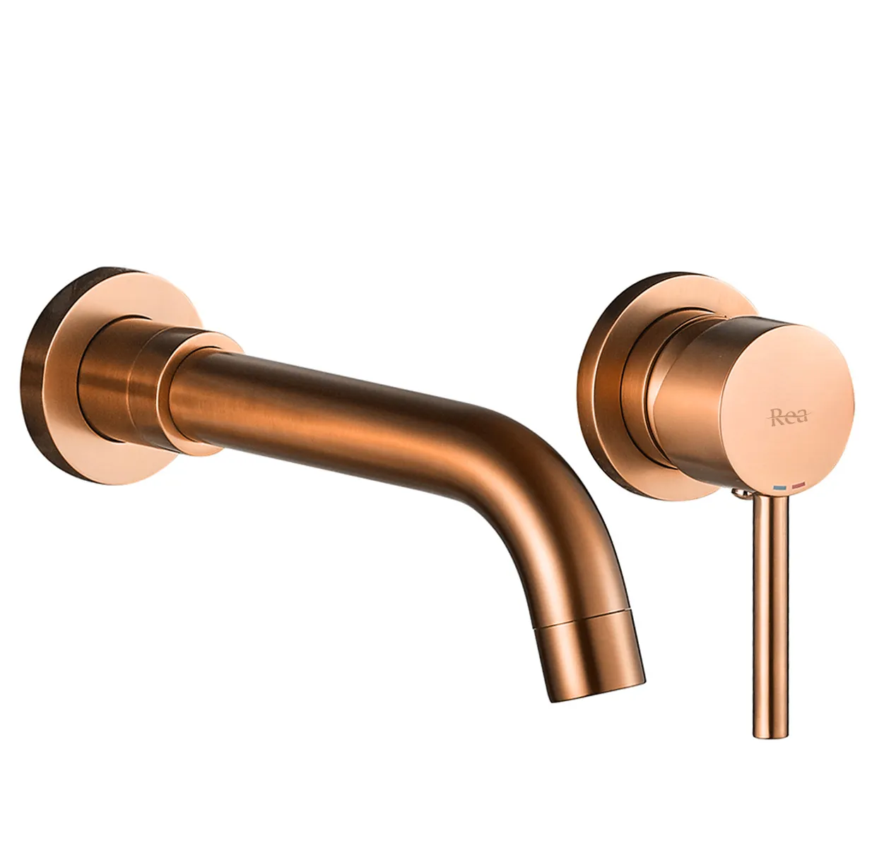 Baterie lavoar finisaj cupru periat înălțime 10 cm material alamă model Lungo Long Copper Brush