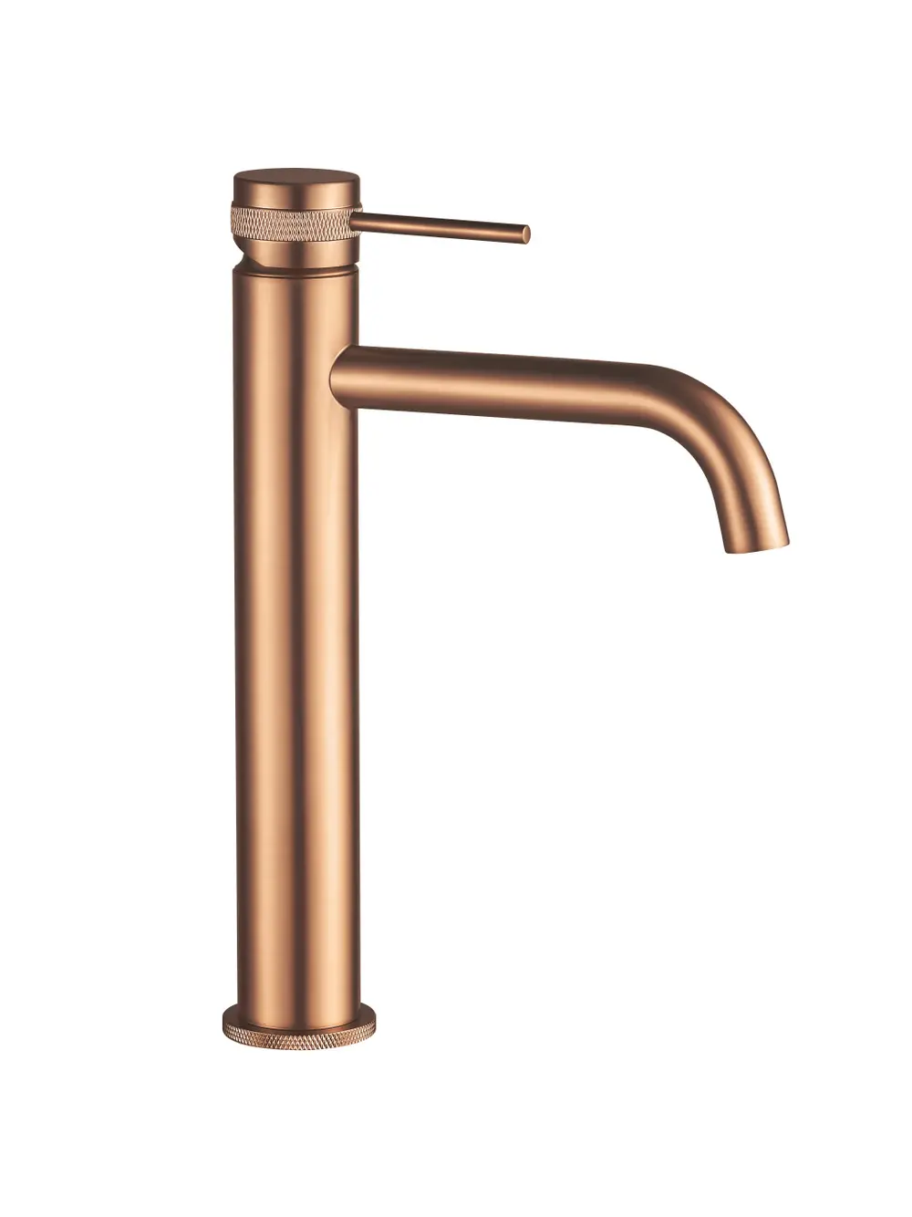 Baterii chiuvetă - Baterie lavoar finisaj cupru periat înălțime 28 cm material alamă model Lungo Grip Brushed Copper High