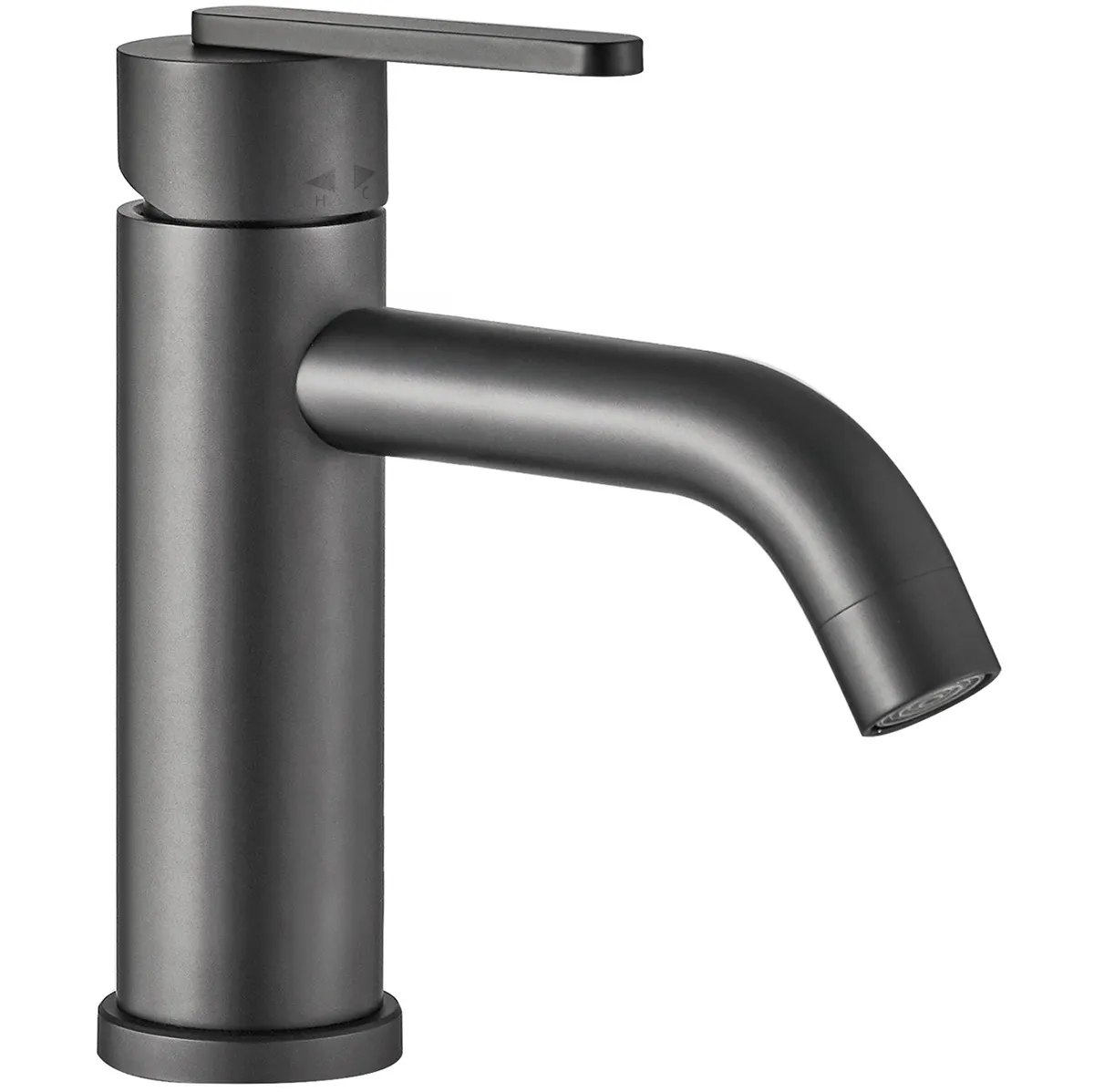 BATERII SANITARE - Baterie lavoar finisaj titanium înălțime 17.5 cm model Ontario Gun Grey Low