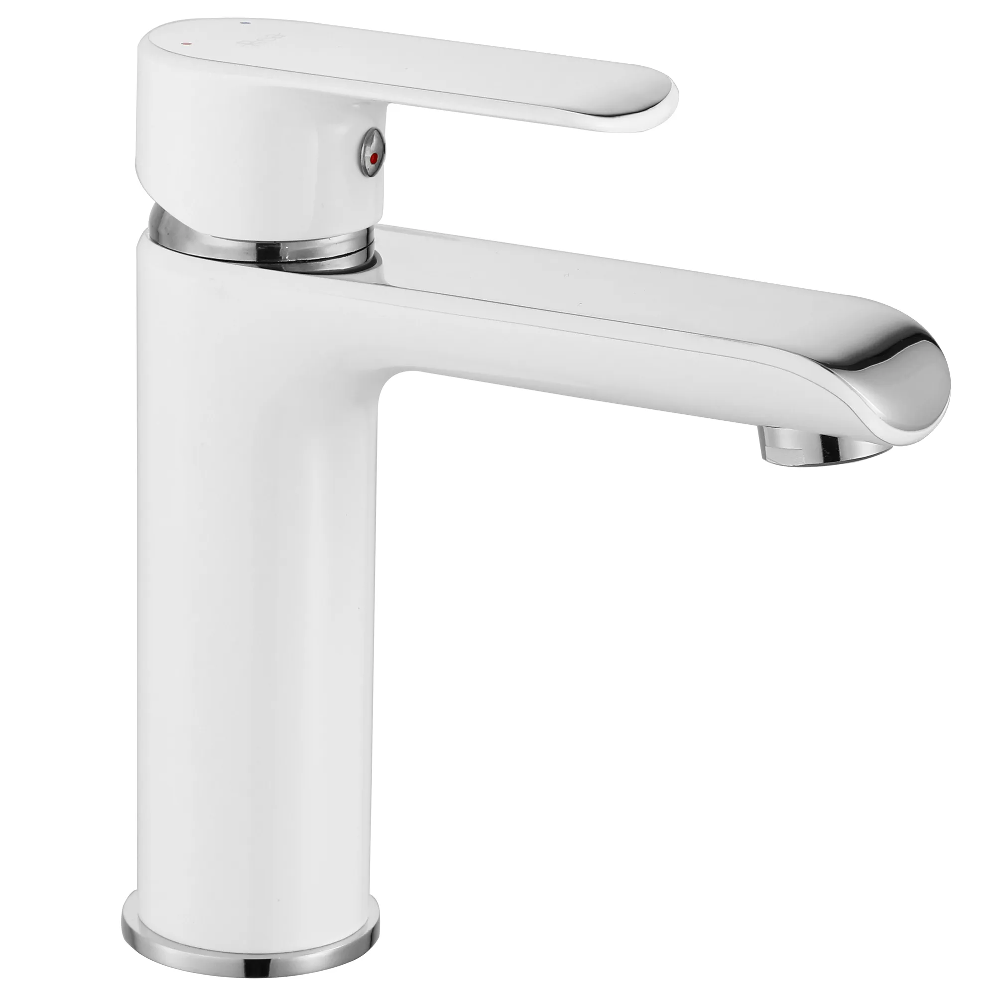 Baterie lavoar culoare albă înălțime 17 cm material alamă model Bloom White/Chrome Low