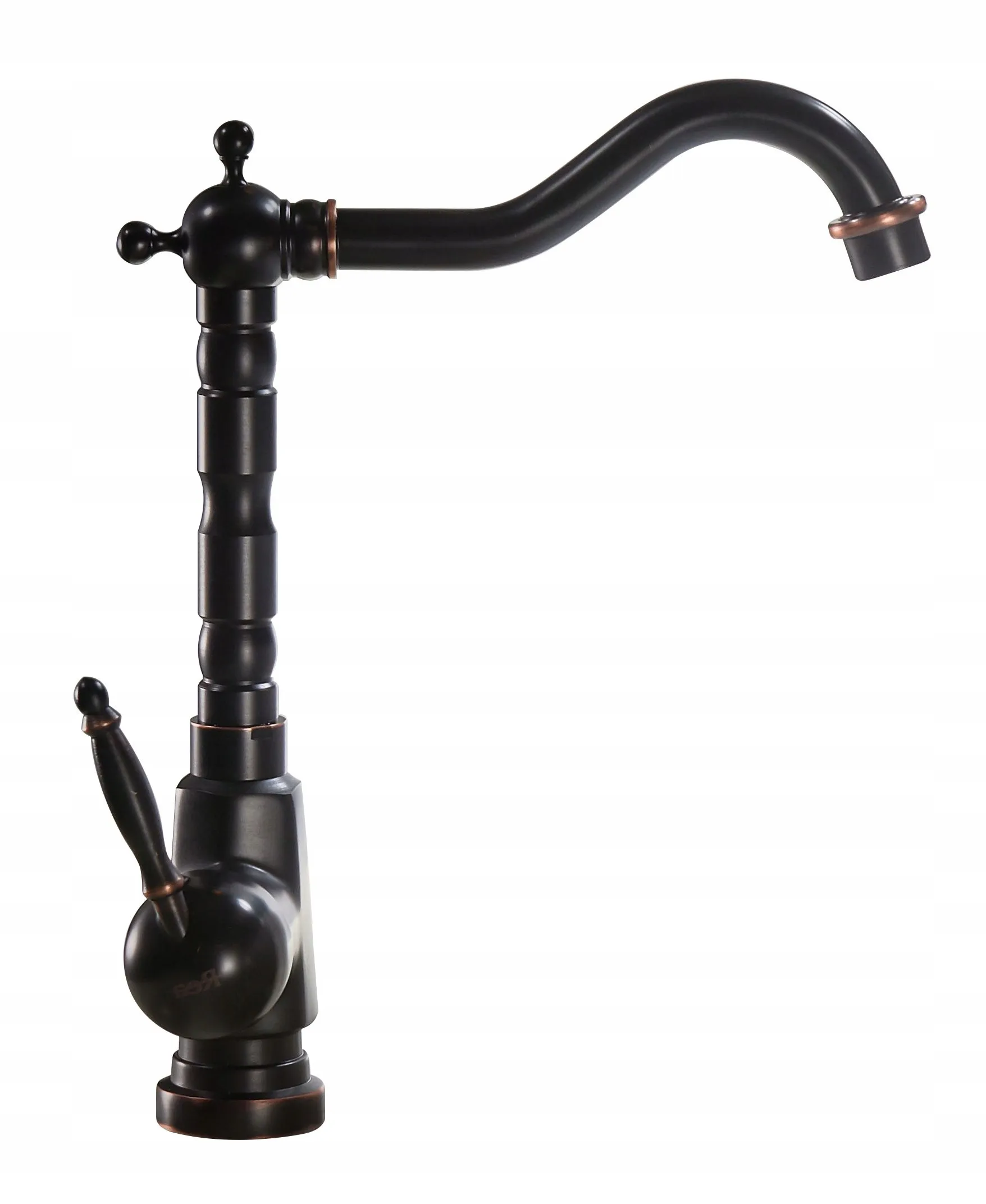 Baterie lavoar culoare neagră înălțime 28.5 cm material alamă model Bona Old Black High