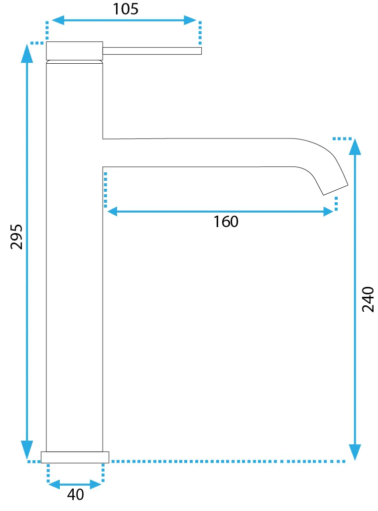 Baterie lavoar culoare crom periat înălțime 29.5 cm material alamă model Clif Nikiel High [3]